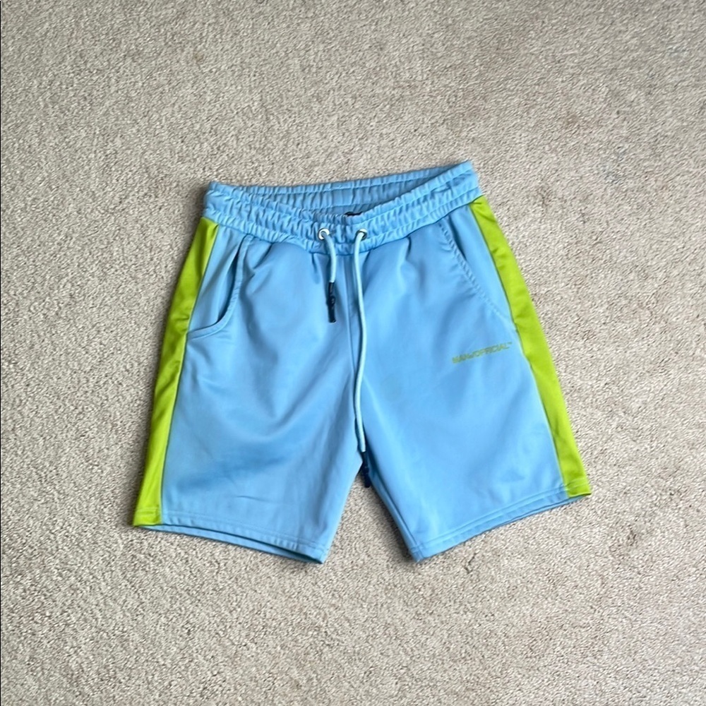 Boohoo Men’s Blue and Green Shorts
